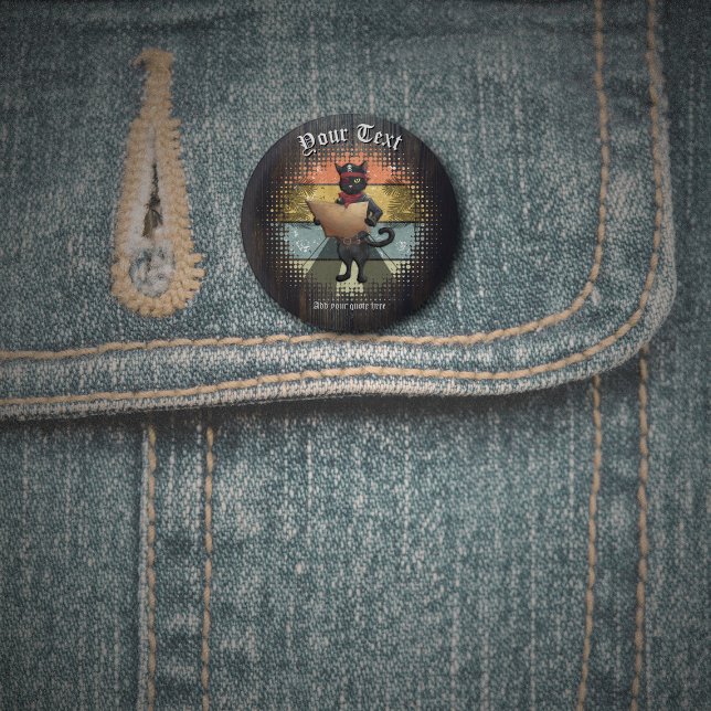 Macaron Rond 2,50 Cm Kitty Buccaneer's Sunset Quest (Kitty Buccaneer's Sunset Quest 1 Inch Round Button)