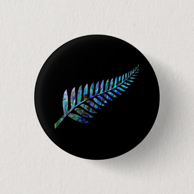 MACARON ROND 2,50 CM KIWI NEW ZEALAND FERN PAUA (Devant)