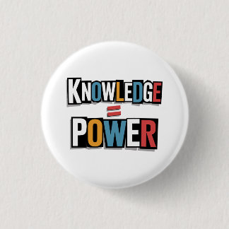 Macaron Rond 2,50 Cm Knowledge = Power – Ransom Letter Collage