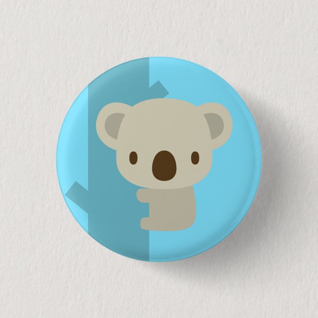 Macaron Rond 2,50 Cm koala light blue : pins (Devant)