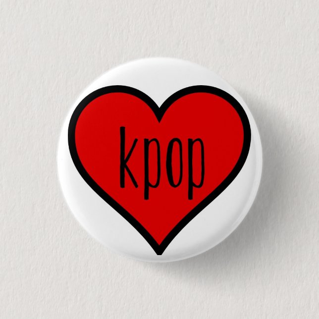 Macaron Rond 2,50 Cm Kpop du coeur I ! (Devant)