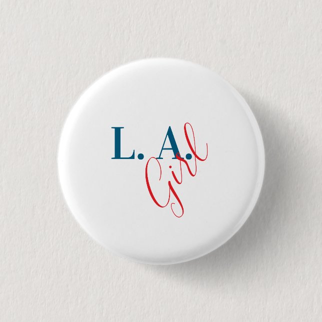 Macaron Rond 2,50 Cm L. A. Girl Los Angeles Moderne Minimaliste Simple (Devant)