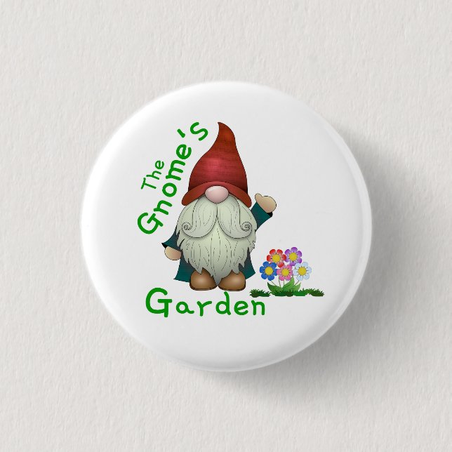 Macaron Rond 2,50 Cm La broche collective du jardin de Gnome (Devant)