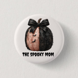 Macaron Rond 2,50 Cm La maman Éffrayante Citrouille d'Halloween