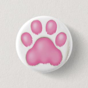 Macaron Rond 2,50 Cm la patte d'un chat mignon
