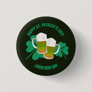 Macaron Rond 2,50 Cm La Saint Patrick est la Journée de la bière verte