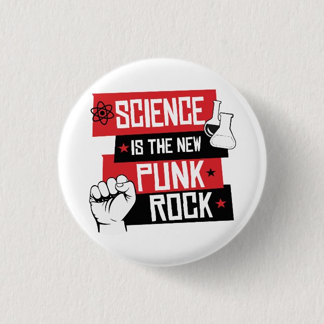Macaron Rond 2,50 Cm La science est le nouveau punk rock (Devant)