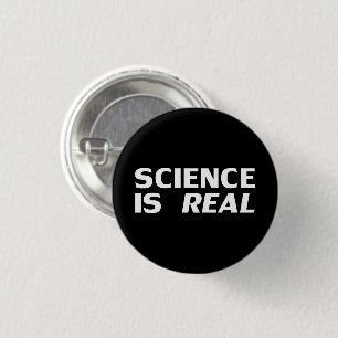 Macaron Rond 2,50 Cm La science est vrai noir blanc moderne typographie