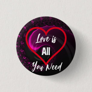 Macaron Rond 2,50 Cm L'amour est tout ce dont vous avez besoin Coeur Sa