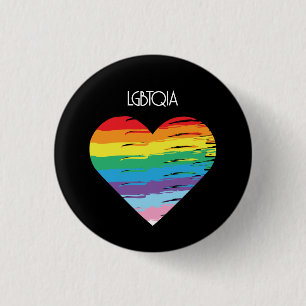 Macaron Rond 2,50 Cm L'amour LGBTQIA est l'amour, Pride Coeur arc-en-ci