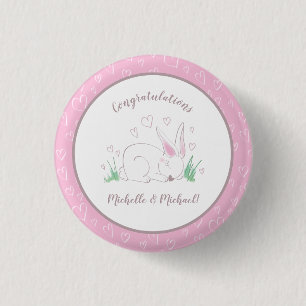 Macaron Rond 2,50 Cm Lapin Baby shower lapin Animaux de bois