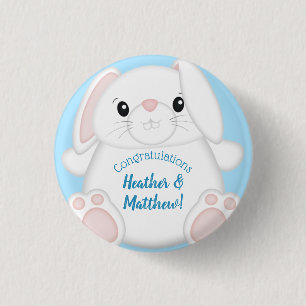 Macaron Rond 2,50 Cm Lapin Baby shower lapin bleu