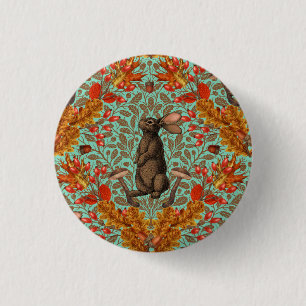 Macaron Rond 2,50 Cm Lapin d'automne sur vert clair