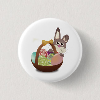Macaron Rond 2,50 Cm Lapin Et Oeufs De Pâques Colorés