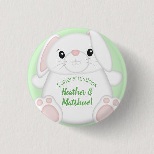 Macaron Rond 2,50 Cm Lapin Lapin Baby shower Vert