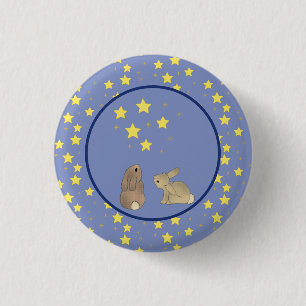 Macaron Rond 2,50 Cm Lapins et étoiles
