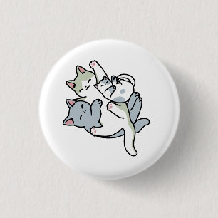 Macaron Rond 2,50 Cm Laze Furr Days - Cute Lazy Cats Design
