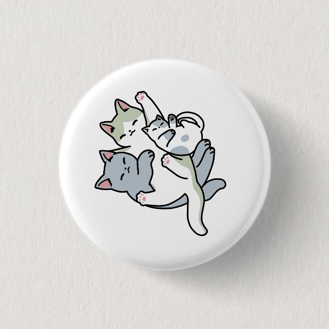 Macaron Rond 2,50 Cm Laze Furr Days - Cute Lazy Cats Design (Devant)