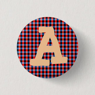 Macaron Rond 2,50 Cm Le bleu rouge d'alphabet bloque le bouton