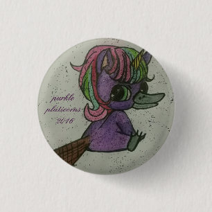 Macaron Rond 2,50 Cm le bouton de mascotte d'équipe de platicorns de
