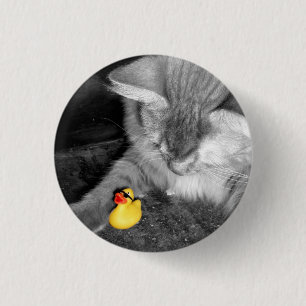Macaron Rond 2,50 Cm "Le bouton en caoutchouc de canard n'alimentez pas