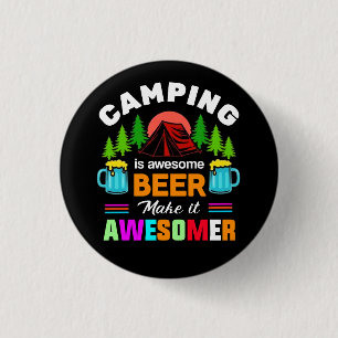Macaron Rond 2,50 Cm Le camping est une bière géniale, rendons-la encor