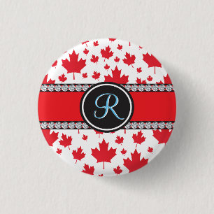 Macaron Rond 2,50 Cm Le Canada marque le monogramme budgétaire Abstrait