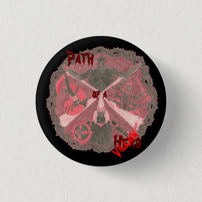 Macaron Rond 2,50 Cm Le "chemin les voyous de héros" symbolisent (avec (Devant)