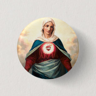 Macaron Rond 2,50 Cm Le Cœur Immaculé de Marie