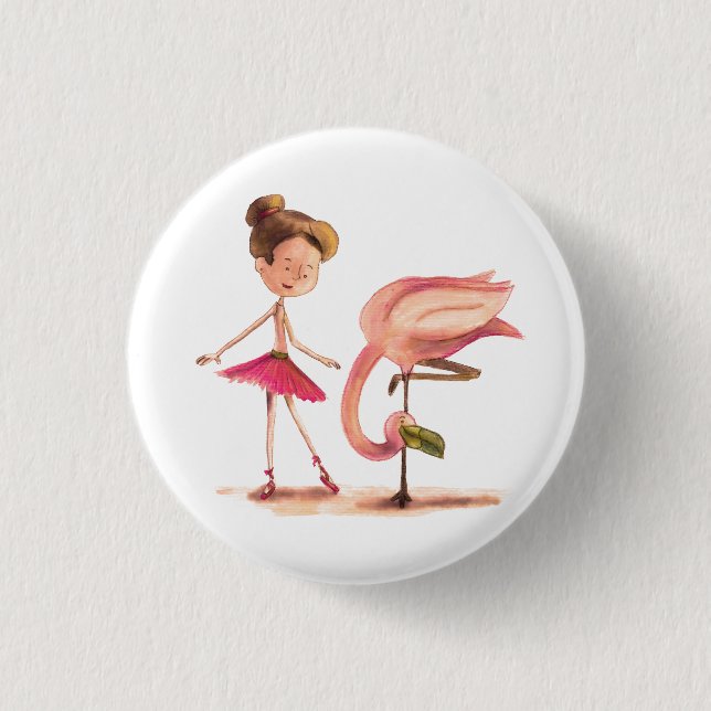 Macaron Rond 2,50 Cm Le Danseur et le Flamant (Devant)