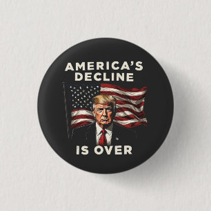 Macaron Rond 2,50 Cm Le déclin de l'Amérique sur Trump Patriotique Amér