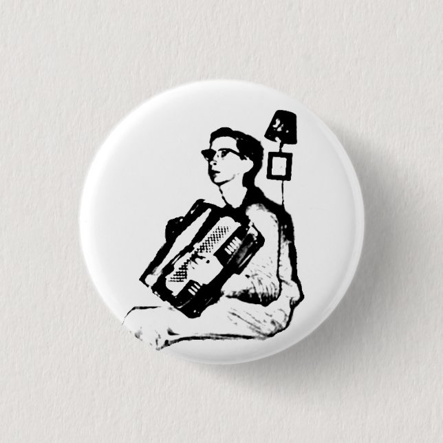 Macaron Rond 2,50 Cm Le Garçon à l'accordéon (Devant)