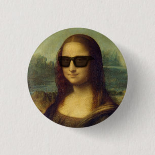 Macaron Rond 2,50 Cm Le hippie Mona Lisa dans le hippie ombrage da