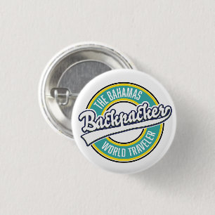 Macaron Rond 2,50 Cm Le logo rétro The Bahamas Backpacker World Travele