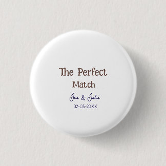 Macaron Rond 2,50 Cm le mariage parfait gris nom date bleu