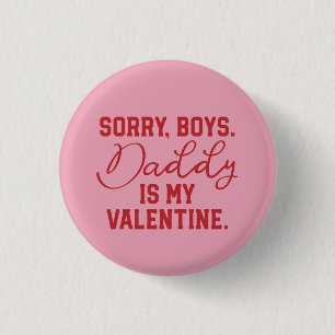 Macaron Rond 2,50 Cm Le papa est mon bouton de Valentine