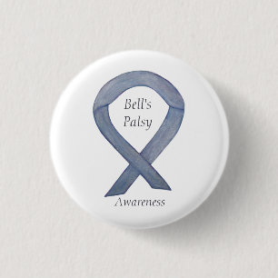 Macaron Rond 2,50 Cm Le Ruban d'art Palsy Silver Awareness de Bell