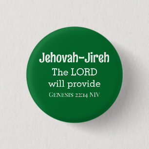 Macaron Rond 2,50 Cm Le Seigneur Fournira La Bible Verse Vert Foncé