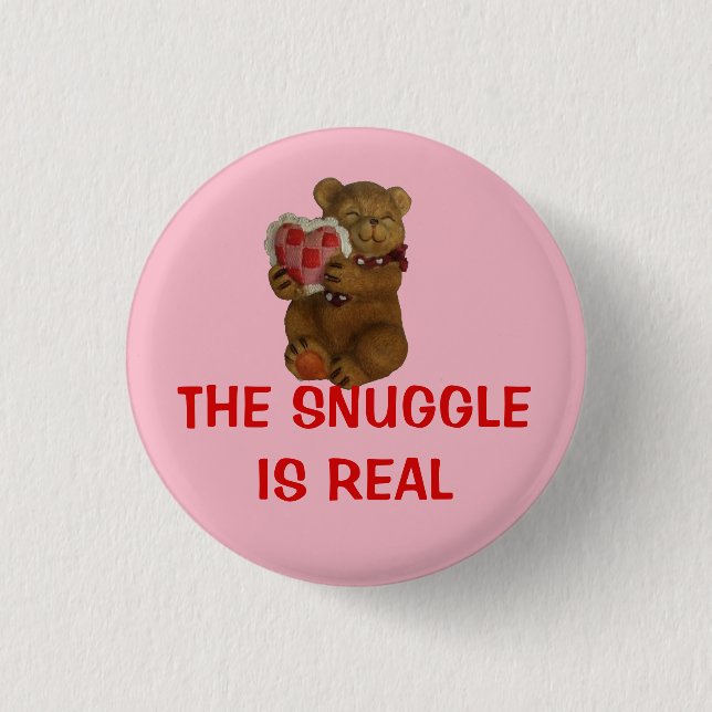 Macaron Rond 2,50 Cm Le Snuggle est vrai ours en peluche (Devant)
