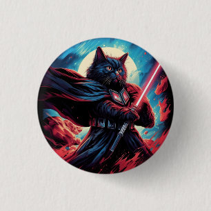 Macaron Rond 2,50 Cm Le Stardust Samurai   Guerrier de chat cosmique