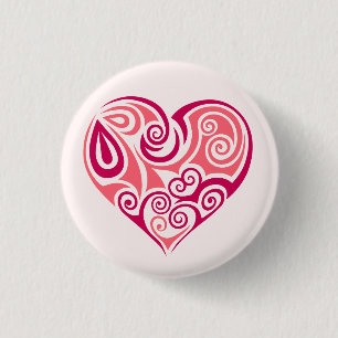 Macaron Rond 2,50 Cm Le tatouage trivial rose, symbole du coeur adorant