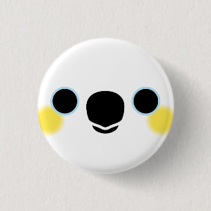 Macaron Rond 2,50 Cm Le visage d'un cockatoo à crête jaune