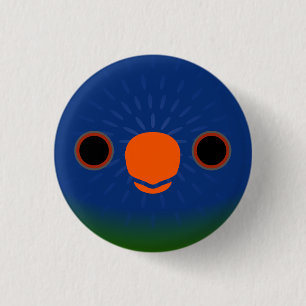 Macaron Rond 2,50 Cm Le visage d'un lorikeet à façade bleue