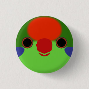 Macaron Rond 2,50 Cm Le visage d'un lorikeet à la façade rouge