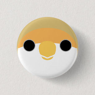 Macaron Rond 2,50 Cm Le visage d'un lovebird à la pêche à la cannelle