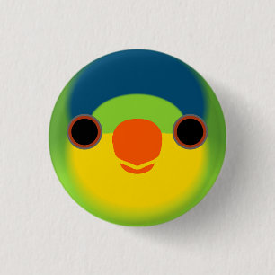 Macaron Rond 2,50 Cm Le visage d'une loriette néo-calédonienne