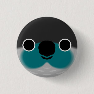 Macaron Rond 2,50 Cm Le visage d'une perruque Turquoise à joue verte