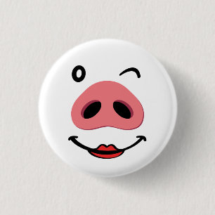 Macaron Rond 2,50 Cm Le visage heureux des cochons. Neus d'un porc.