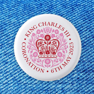 Macaron Rond 2,50 Cm L'emblème du couronnement du roi Charles 2023