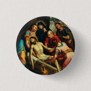 Macaron Rond 2,50 Cm L'ensevelissement du Christ Juan Rodríguez Juarez